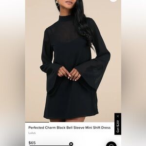 Lulus chiffon shift dress with bell sleeves